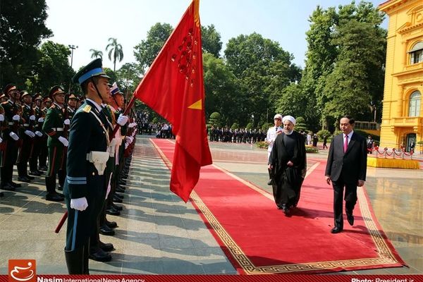 مراسم استقبال رسمی از حسن روحانی در ویتنام