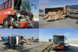 تصادف در لاین جنوبی آزادراه کرج ۱۷ مصدوم بر جای گذاشت