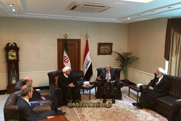 آیت‌الله آملی لاریجانی با رئیس قوه قضائیه عراق دیدار کرد + عکس