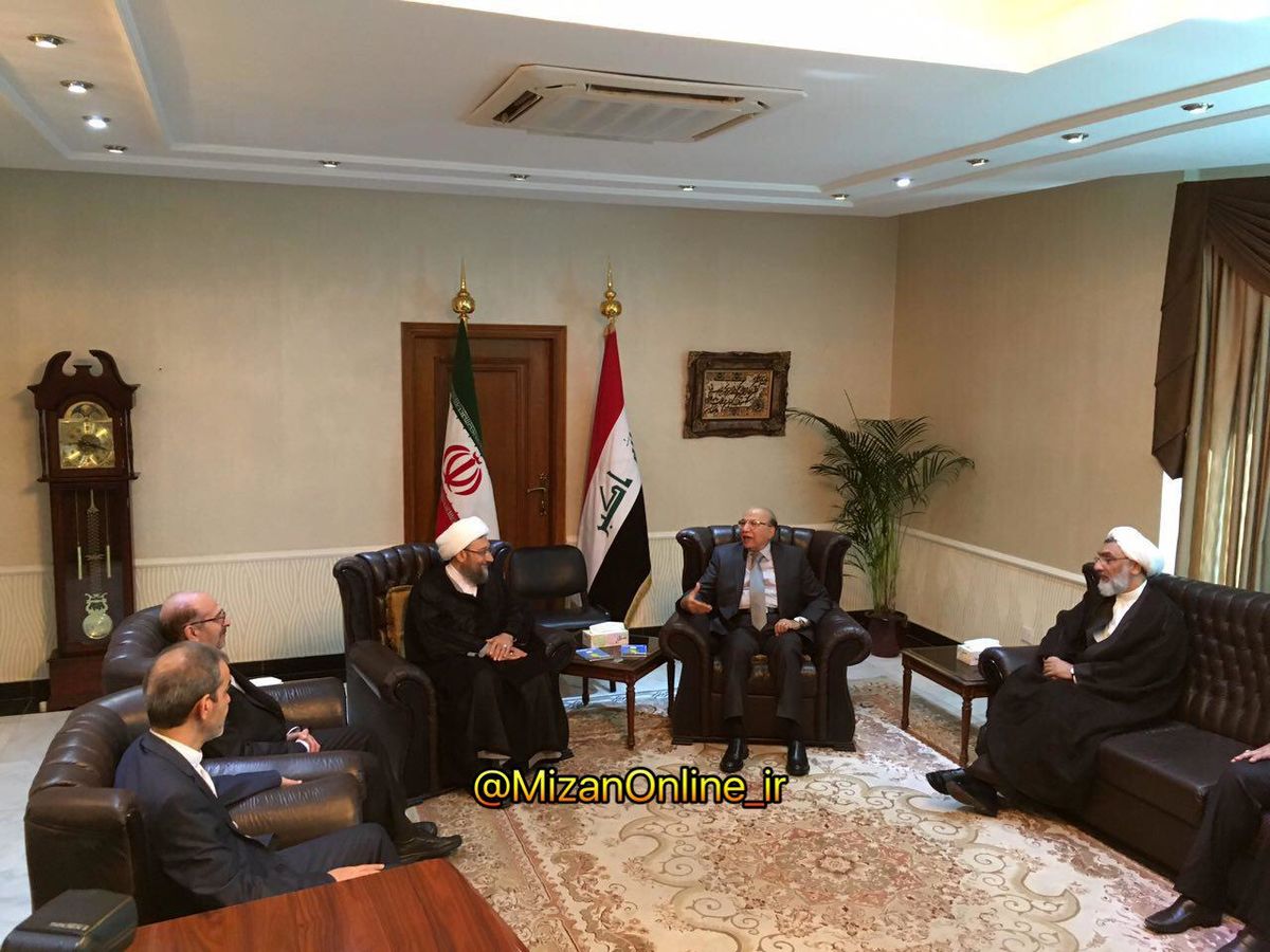 آیت‌الله آملی لاریجانی با رئیس قوه قضائیه عراق دیدار کرد + عکس