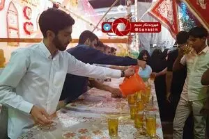 ایستگاه صلواتی به مناسبت نیمه شعبان کربلا مقابل باب القبله