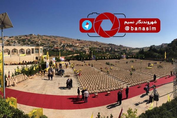 آماده‌سازی محل برگزاری جشن پیروزی حزب‌الله لبنان