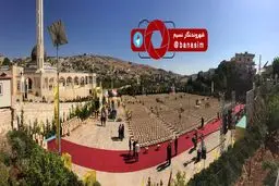 آماده‌سازی محل برگزاری جشن پیروزی حزب‌الله لبنان