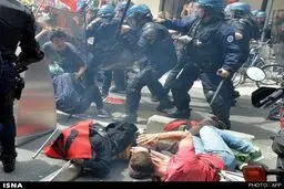 بازداشت ۷۷ نفر در درگیری پلیس فرانسه با معترضان