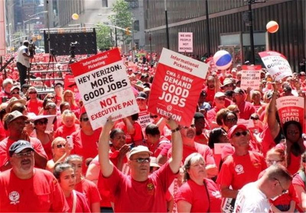 اعتصاب، دلیل اخراج ۳۵۰۰۰ کارمند شرکت مخابراتی آمریکا