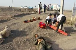۱۳ کشته و مجروح در واژگونی پژو ۴۰۵ حامل اتباع افاغنه +تصاویر