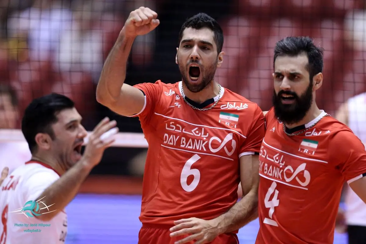 خوشحالی ملی‌پوشان والیبال ایران در بازی با کانادا به روایت تصویر