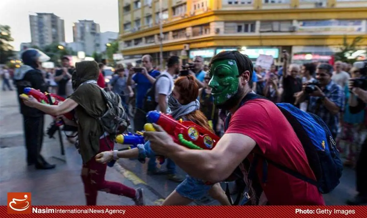 تظاهرات مردم مقدونیه علیه دولت در اسکوپیه