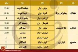 دیدارهای ایران در لیگ جهانی والیبال