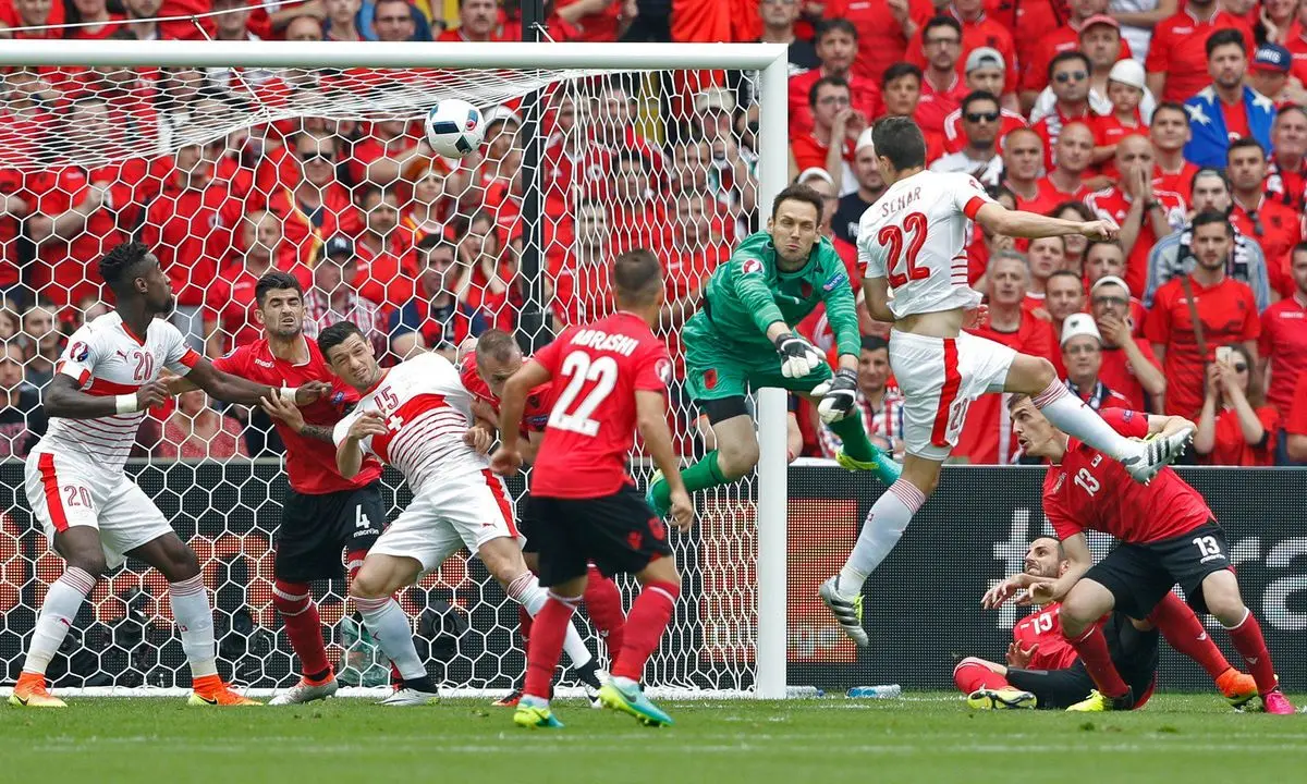 برتری سوئیس برابر آلبانی در نیمه نخست