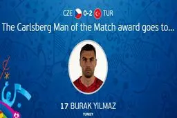بوراک ییلماز بهترین بازیکن دیدار ترکیه و جمهوری چک شد