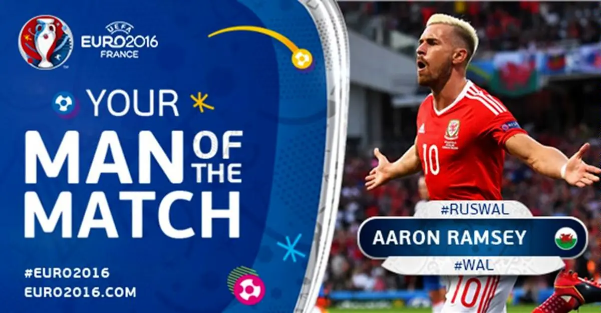 رمزی بهترین بازیکن دیدار ولز و روسیه شد