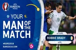 رابی برادی، بهترین بازیکن دیدار ایرلند برابر ایتالیا