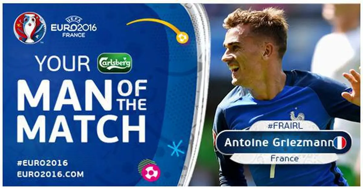 گریزمان ۲ گل زد و بهترین بازیکن زمین شد