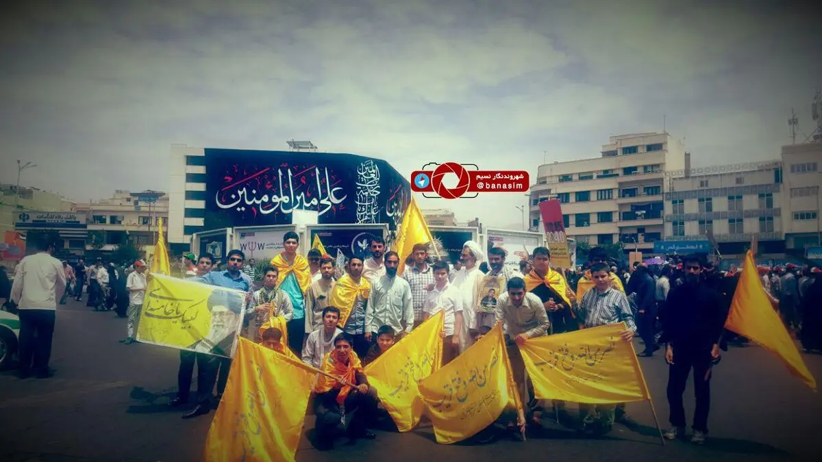 اعضای کانون فرهنگی تربیتی "آسمانی‌ها" در راهپیمایی روز قدس