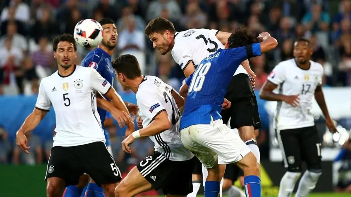 بازی تیم‌های ایتالیا و آلمان به وقت اضافه کشیده شد
