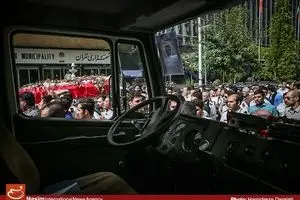 مراسم تشییع پیکر شهید آتش نشان علی قانع