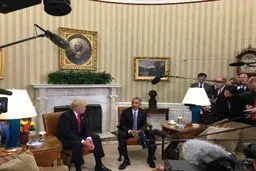 نخستین دیدار ترامپ و اوباما در کاخ سفید/ ترامپ: دیدار با اوباما مایه افتخار بود