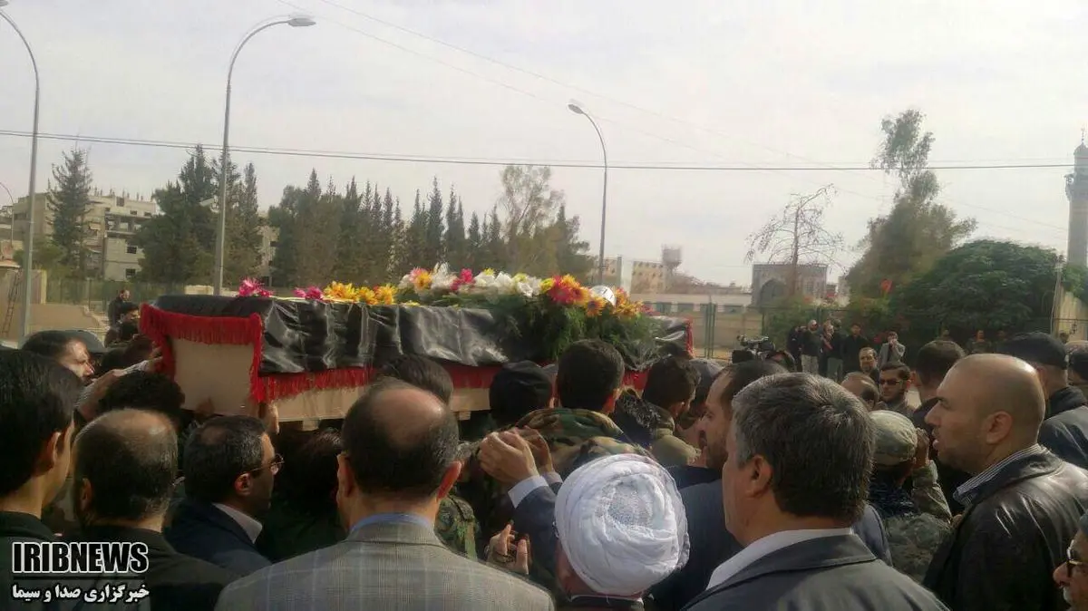 تشییع پیکر شهید خزایی در حرم مطهر حضرت زینب (س) + عکس و فیلم