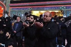 حضور محمدباقر قالیباف و سیدمجید بنی‌فاطمه در حرم امیرالمؤمنین