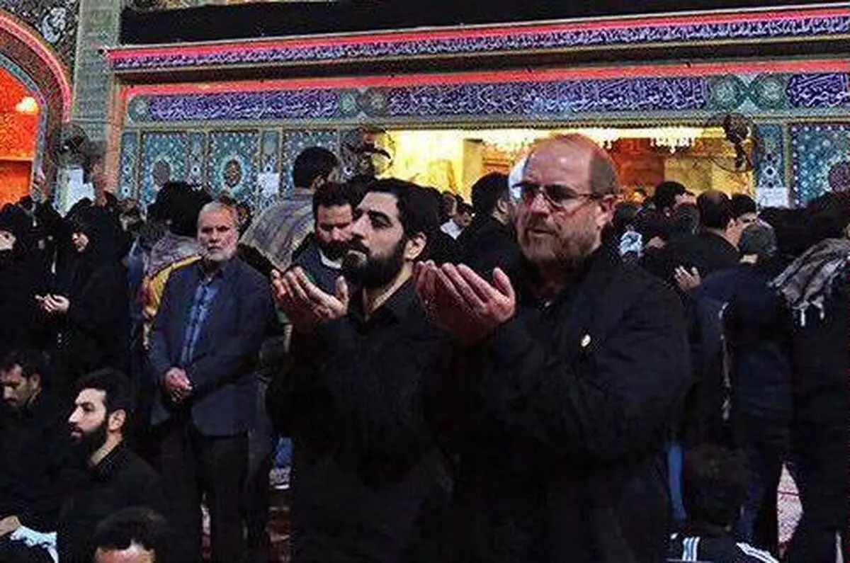 حضور محمدباقر قالیباف و سیدمجید بنی‌فاطمه در حرم امیرالمؤمنین