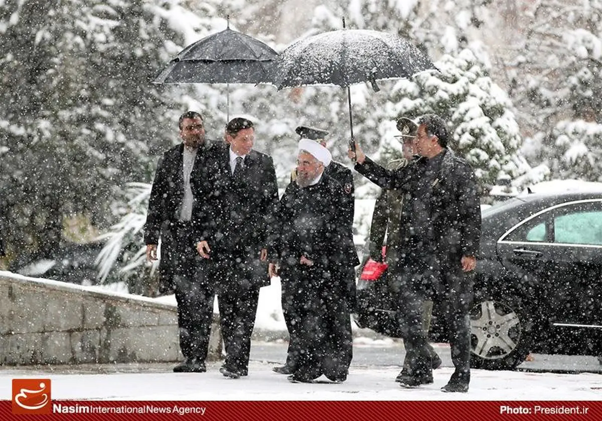 استقبال رسمی حسن روحانی از رئیس‌جمهور اسلوونی