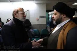 علی لاریجانی از آیت‌الله موسوی اردبیلی عیادت کرد
