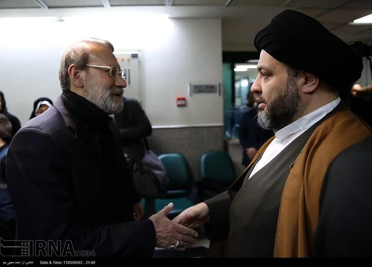 علی لاریجانی از آیت‌الله موسوی اردبیلی عیادت کرد