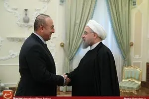 دیدار وزیر خارجه ترکیه با حسن روحانی