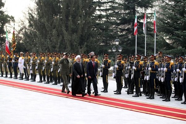 استقبال رسمی روحانی از رئیس‌جمهور اندونزی