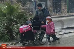 بارش باران بر خرابه‌های حلب - صبح امروز