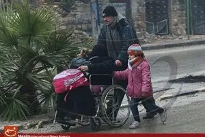 بارش باران بر خرابه‌های حلب - صبح امروز