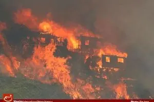 از بین رفتن ۱۰۰ خانه در شیلی بر اثر آتش سوزی