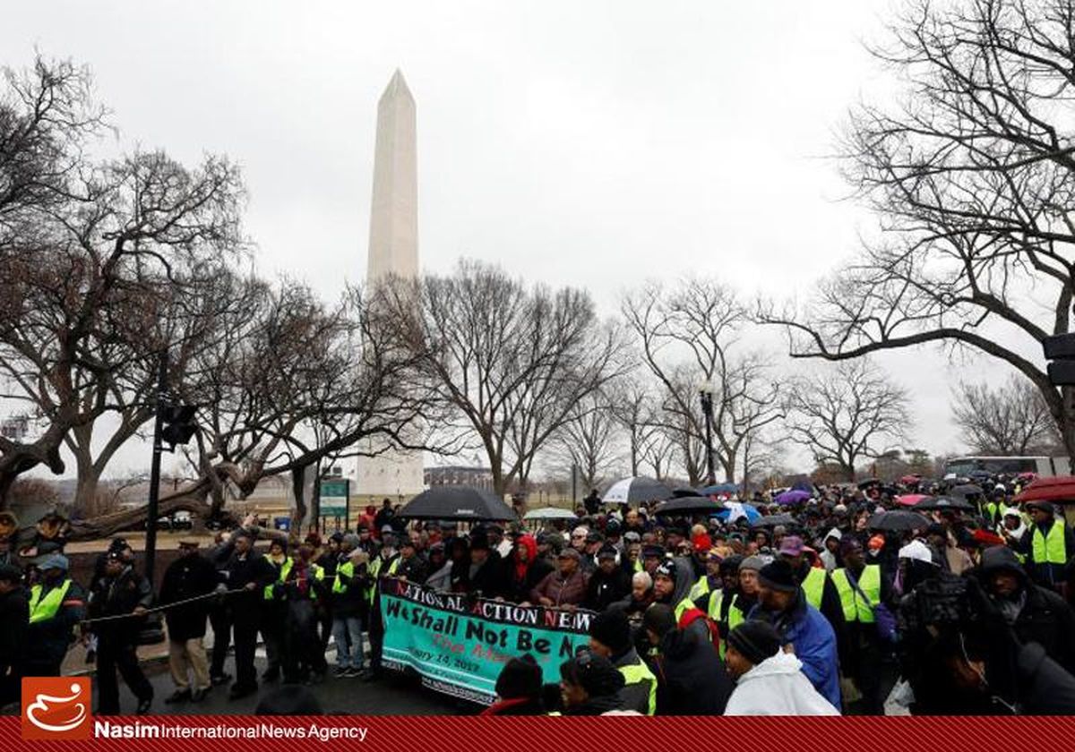 تظاهرات هزاران آمریکایی علیه ترامپ در واشنگتن