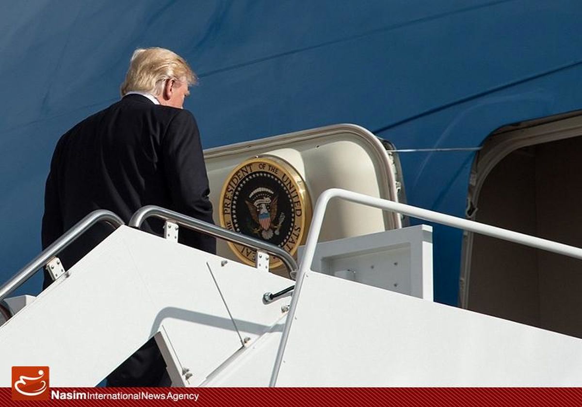گاف ترامپ در زمان سوار شدن به هواپیمای اختصاصی
