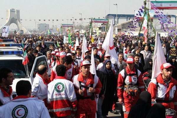 خدمات‌رسانی به ۶۶۸ نفر از شرکت‌کنندگان در مسیر راهپیمایی ۲۲ بهمن تهران