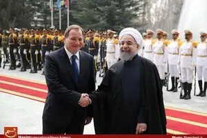 استقبال رسمی روحانی از نخست وزیر سوئد