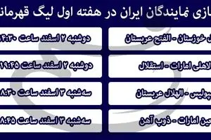 برنامه بازی نمایندگان ایران در هفته اول لیگ قهرمانان آسیا