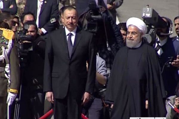 استقبال رسمی روحانی از الهام علی‌اف
