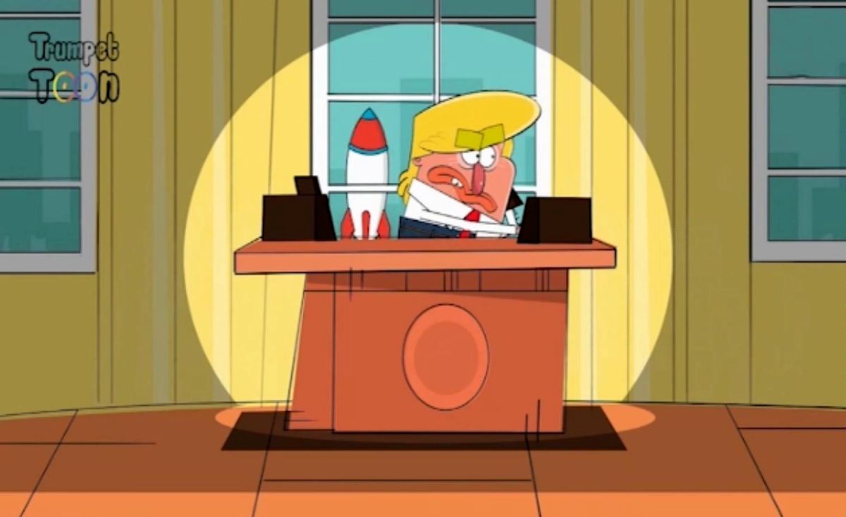 انیمیشن "ترامپ و موشک‌بازی"