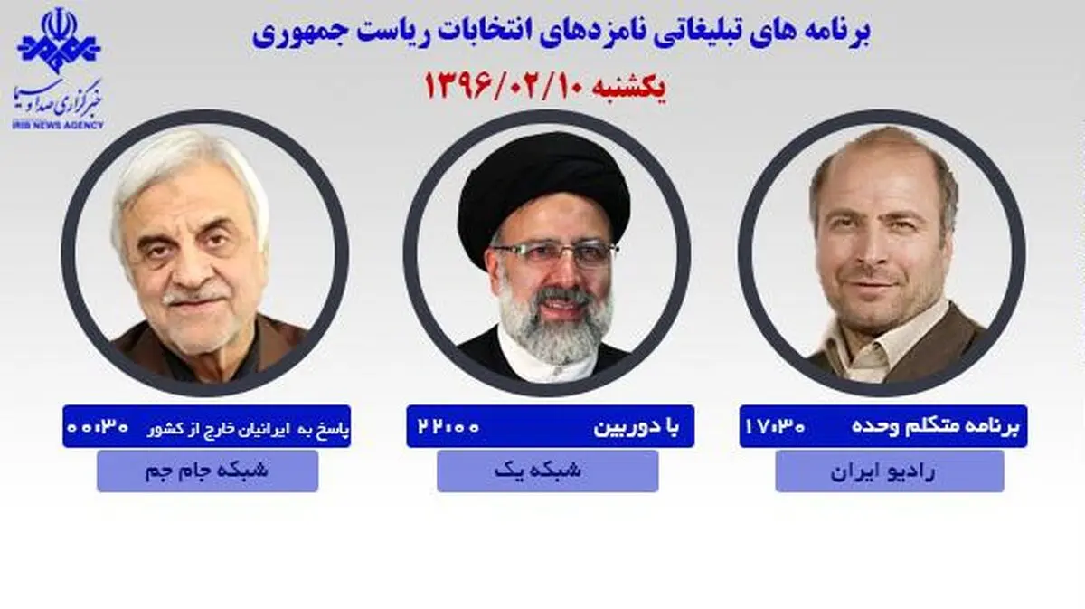 رئیسی، قالیباف و هاشمی‌طبا امروز در رسانه ملی با مردم سخن می‌گویند