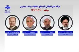 رئیسی، قالیباف، روحانی و میرسلیم امروز از رسانه ملی با مردم سخن می‌گویند