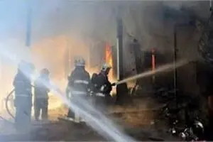 حریق گسترده کارخانه کفش در شورآباد/ اعزام نیروهای اروژانس به محل حادثه