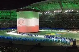 رژه کاروان ایران در بازی‌های آسیایی با نام شهید محسن حججی