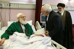 ظریف از آیت‌الله هاشمی شاهرودی عیادت کرد + عکس