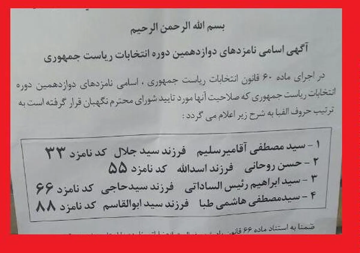 اعتراض به عدم درج شهرت "رئیسی" در بسیاری از حوزه‌ها + عکس
