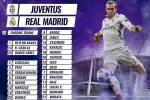 فهرست ۲۵ نفره رئال مادرید برای رویارویی با یوونتوس  اعلام شد