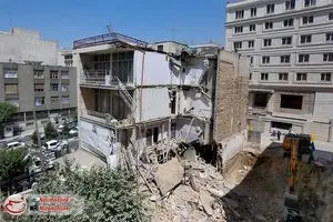 ریزش ساختمان ۴ طبقه در گیشا