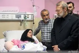 لاریجانی از مجروحان حادثه تروریستی عیادت کرد + تصاویر