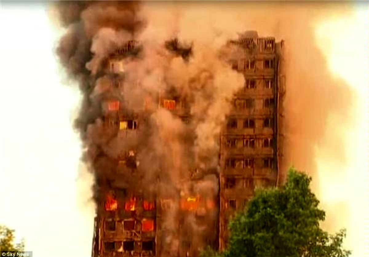 آتش‌سوزی گسترده در ساختمان ۲۴ طبقه غرب لندن/ ۸۰ زخمی و دستکم ۱۲۶ کشته+عکس و فیلم